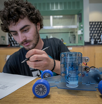 Student working on electronic